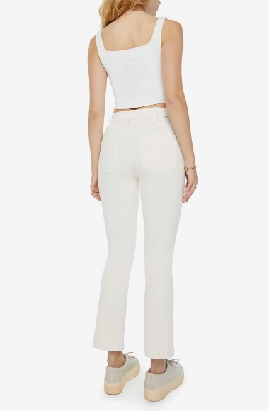 Brunch Outfit Night Out Layered Basics The Hustler Patch Pocket Flood in Cream Puffs