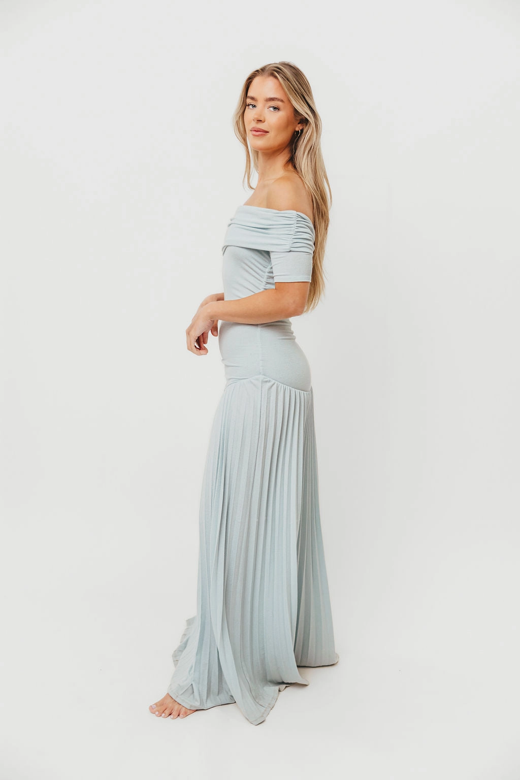 Texture Soft The Lennox Maxi Dress in Dusty Blue