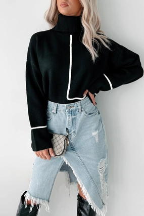 Casual Tee The Perfect System Turtleneck Sweater (Black)