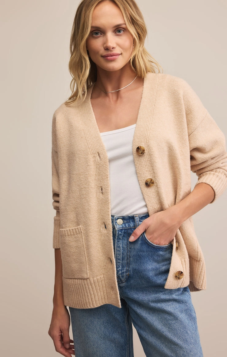 THEO CARDI DoubleLayeredShoulders MicroPerforated Details