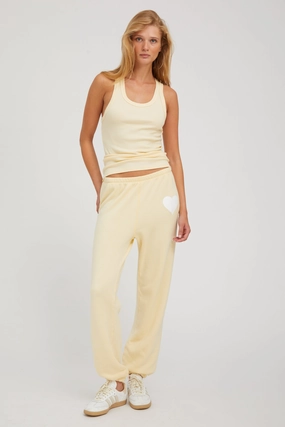 Butter Heart Sweatpants Contrast Stitching AbrasionResistant Edging