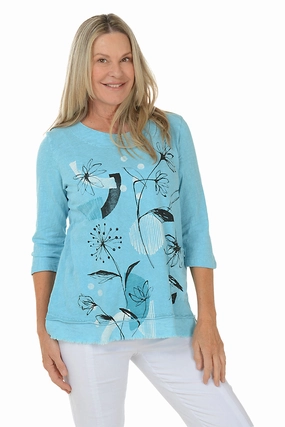Eclectic Mineral Wash Frayed Tunic Contoured Armhole Design