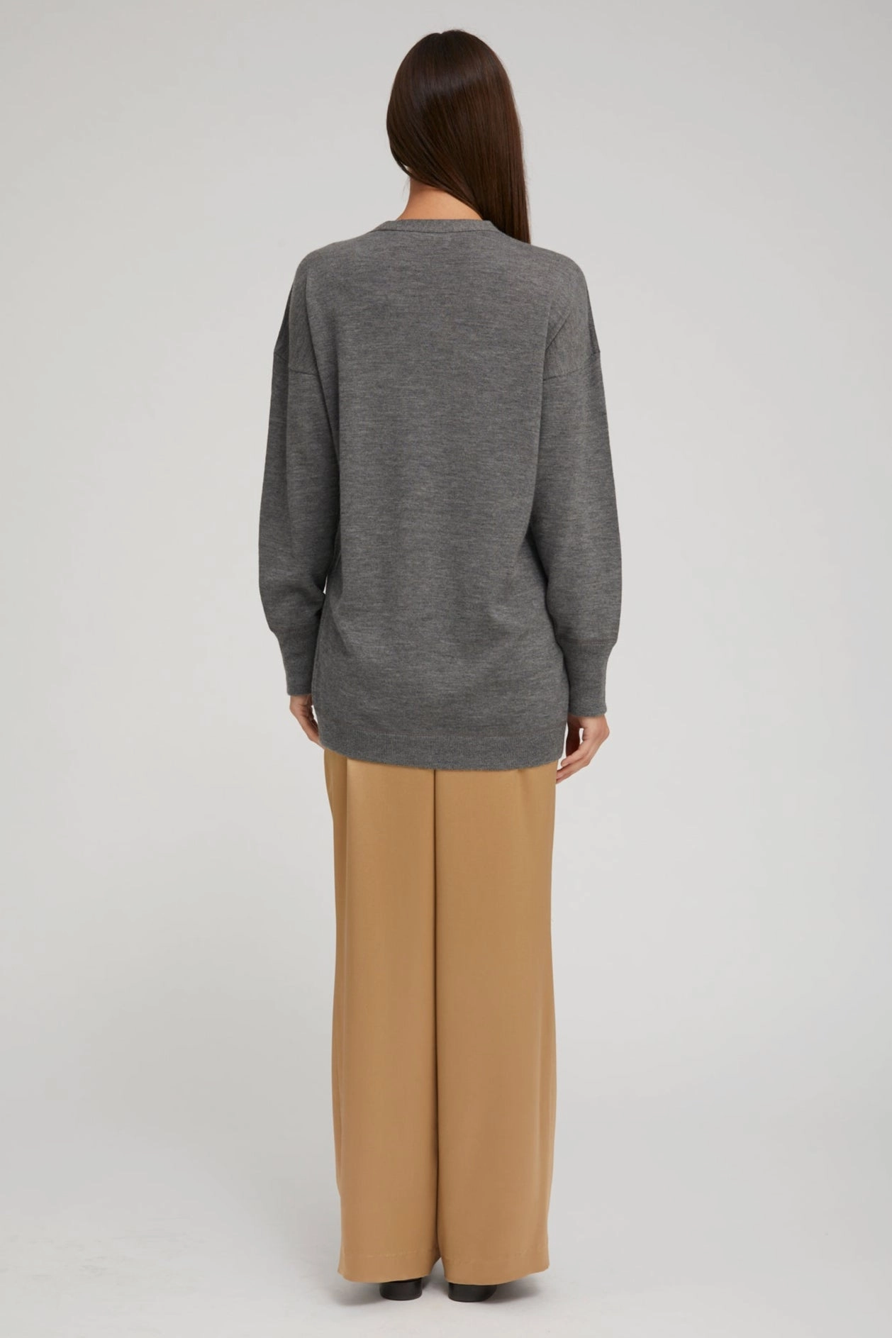 Low Profile Stitching Thunder Cashmere Boyfriend Cardigan