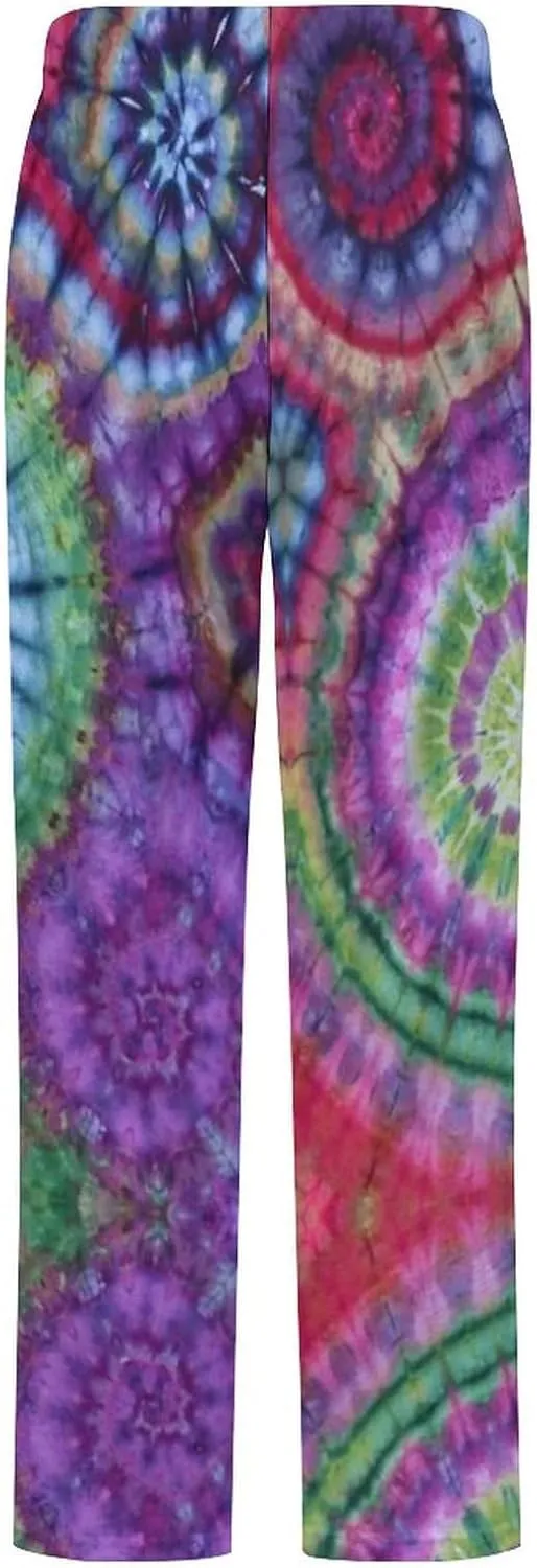 Tie Dye Pattern Women's Flannel Pajama Pants Fleece Lounge Sleep Bottoms PJ