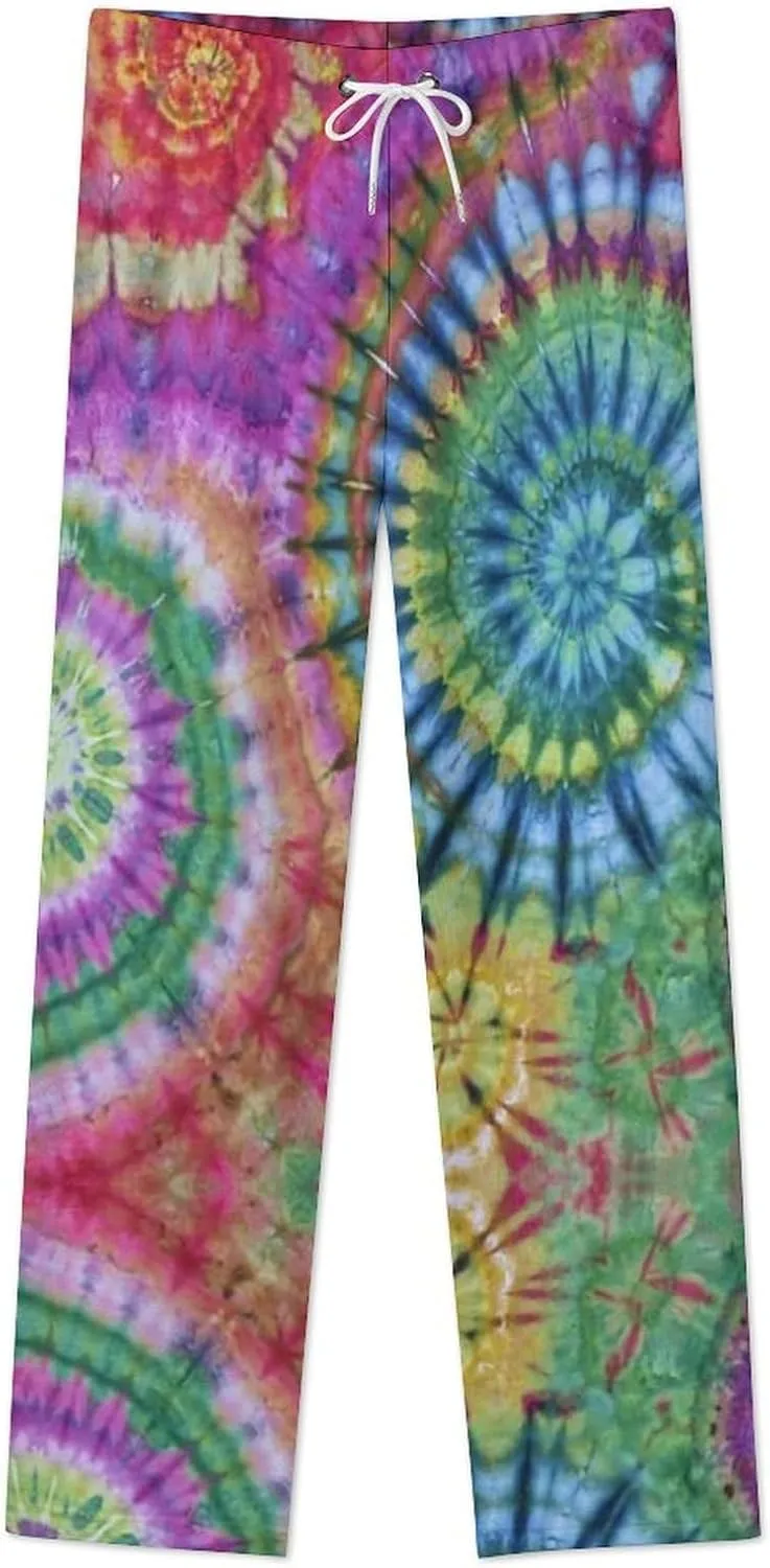 Tie Dye Pattern Women's Flannel Pajama Pants Fleece Lounge Sleep Bottoms PJ