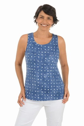 Anti Pilling QuickPackFoldableDesign Tie-Dye Tiles Cotton Tank