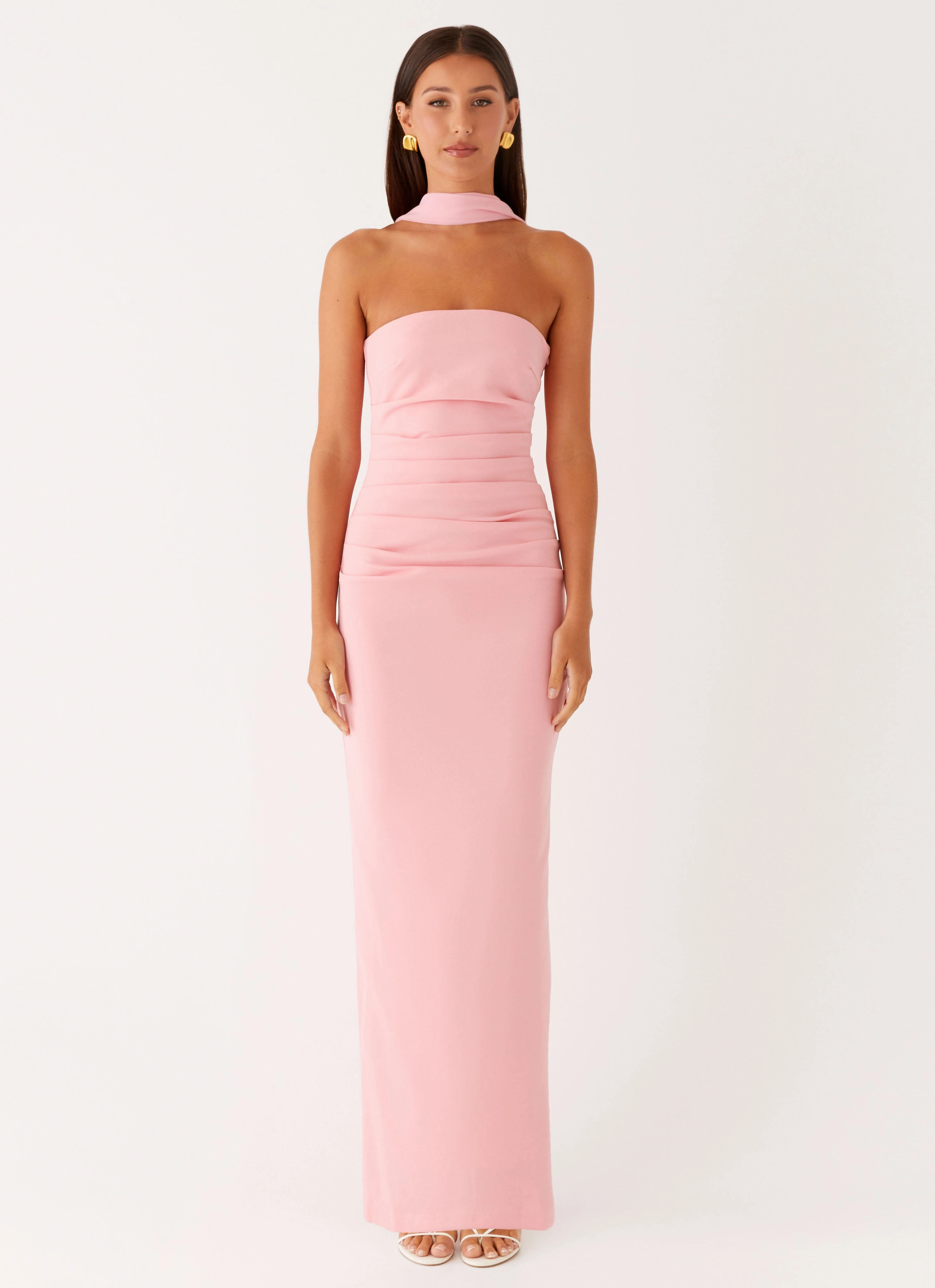 Airy Layer Abrasion-resistant Libra Maxi Dress - Pink