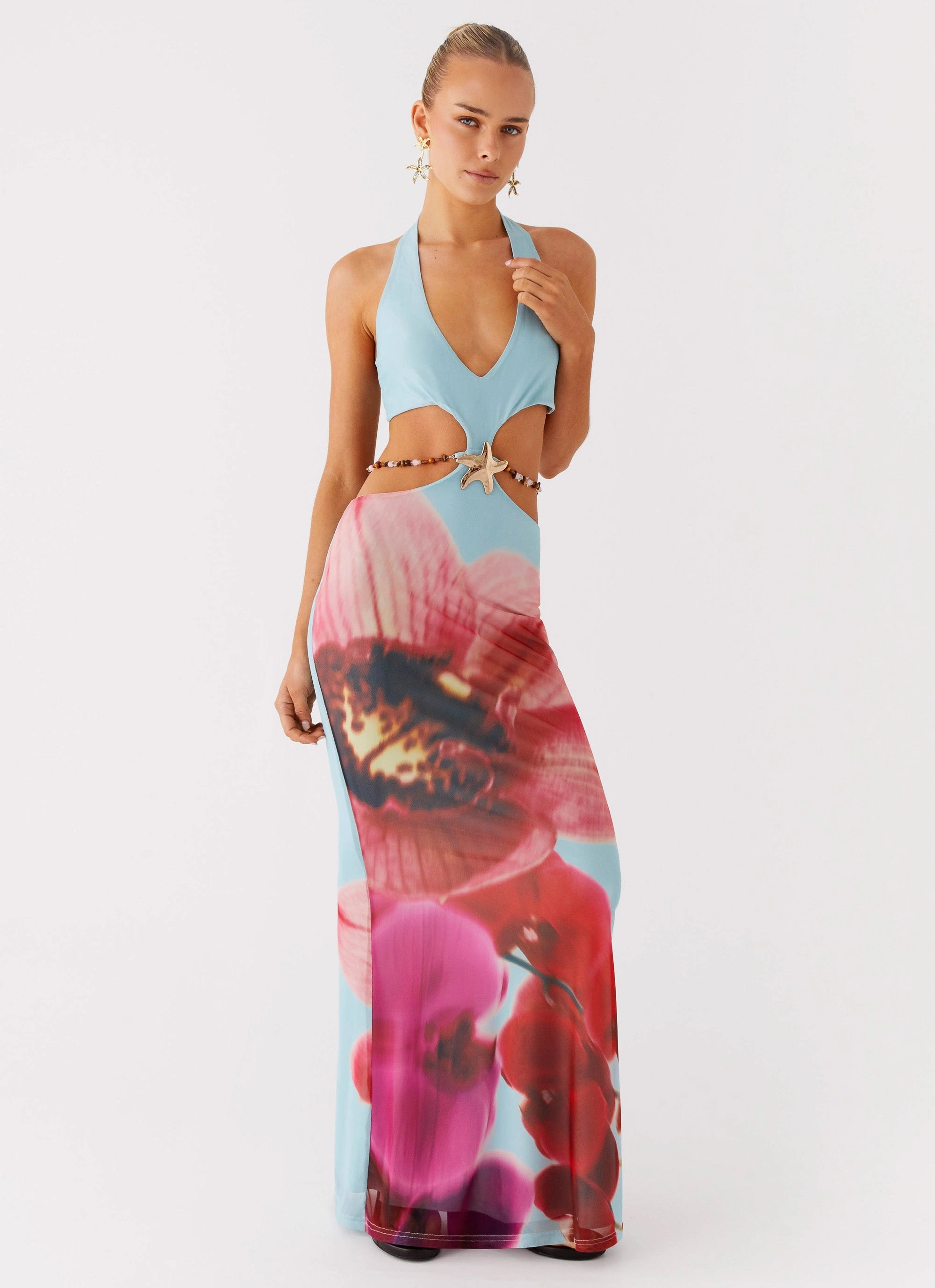 Time To Dance Maxi Dress - Turquoise Bloom Life Soft