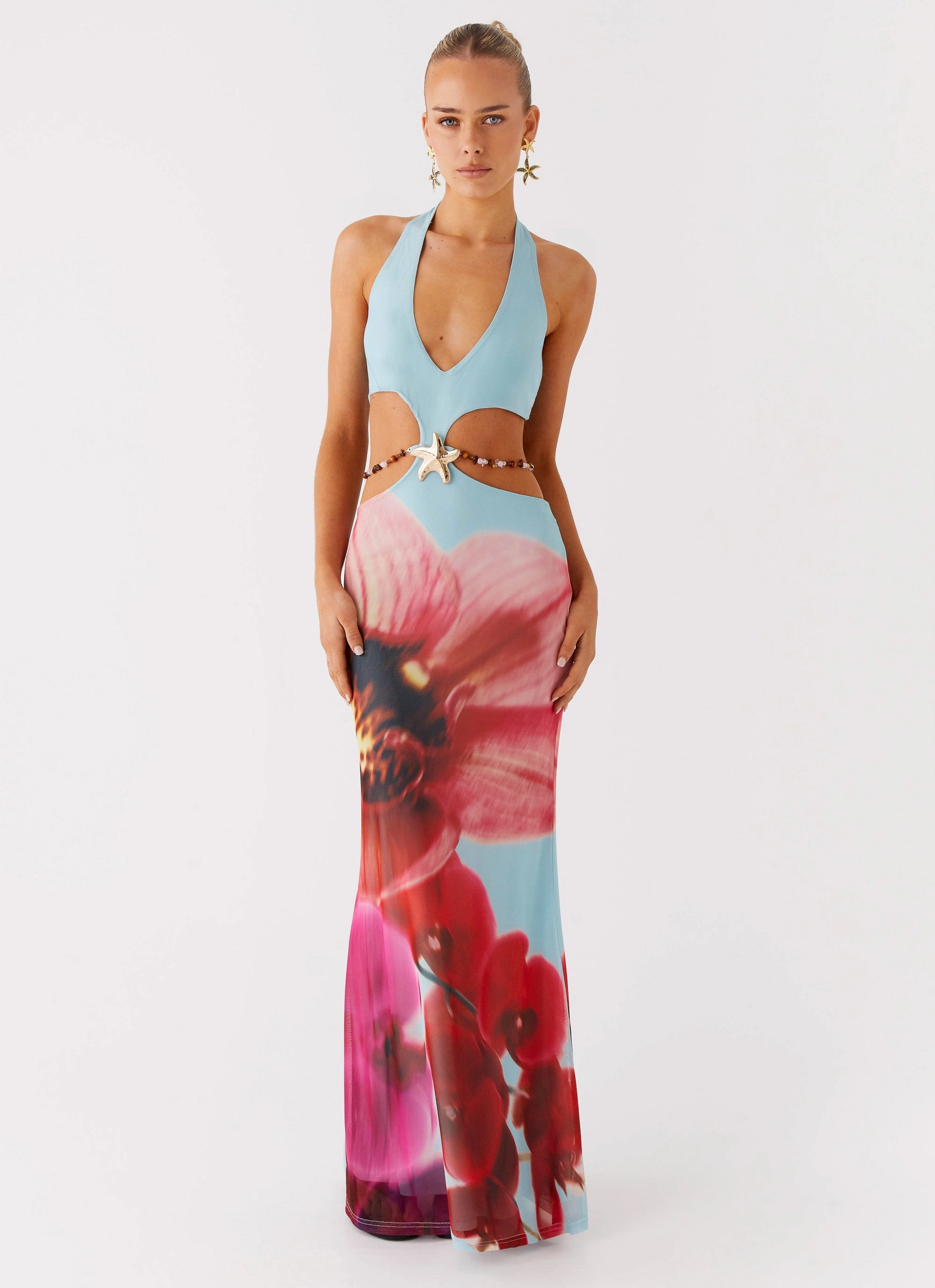 Time To Dance Maxi Dress - Turquoise Bloom Refined Simplicity