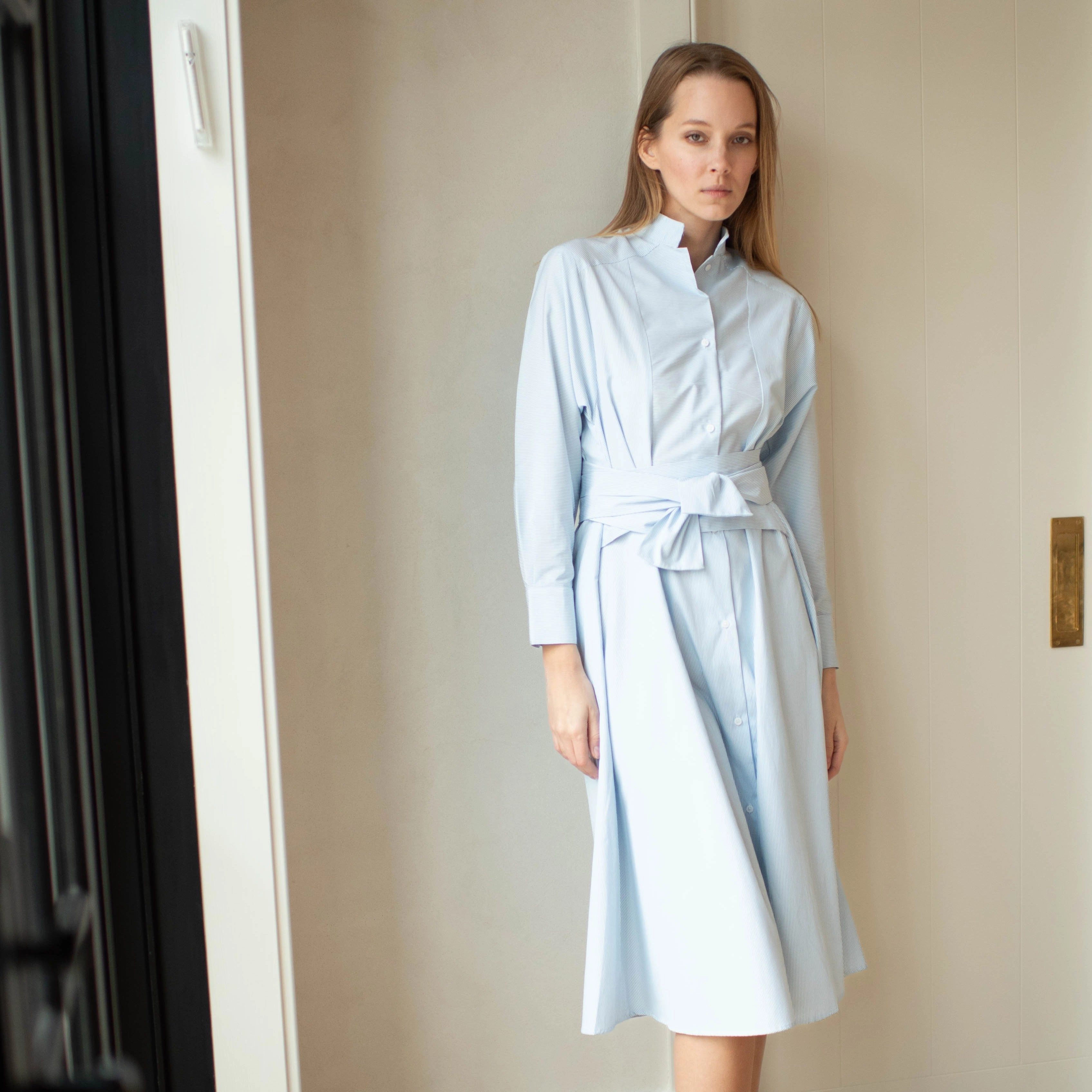 Refined Finish Polished Wear La Ville Dress| Soft Blue [Final Sale]