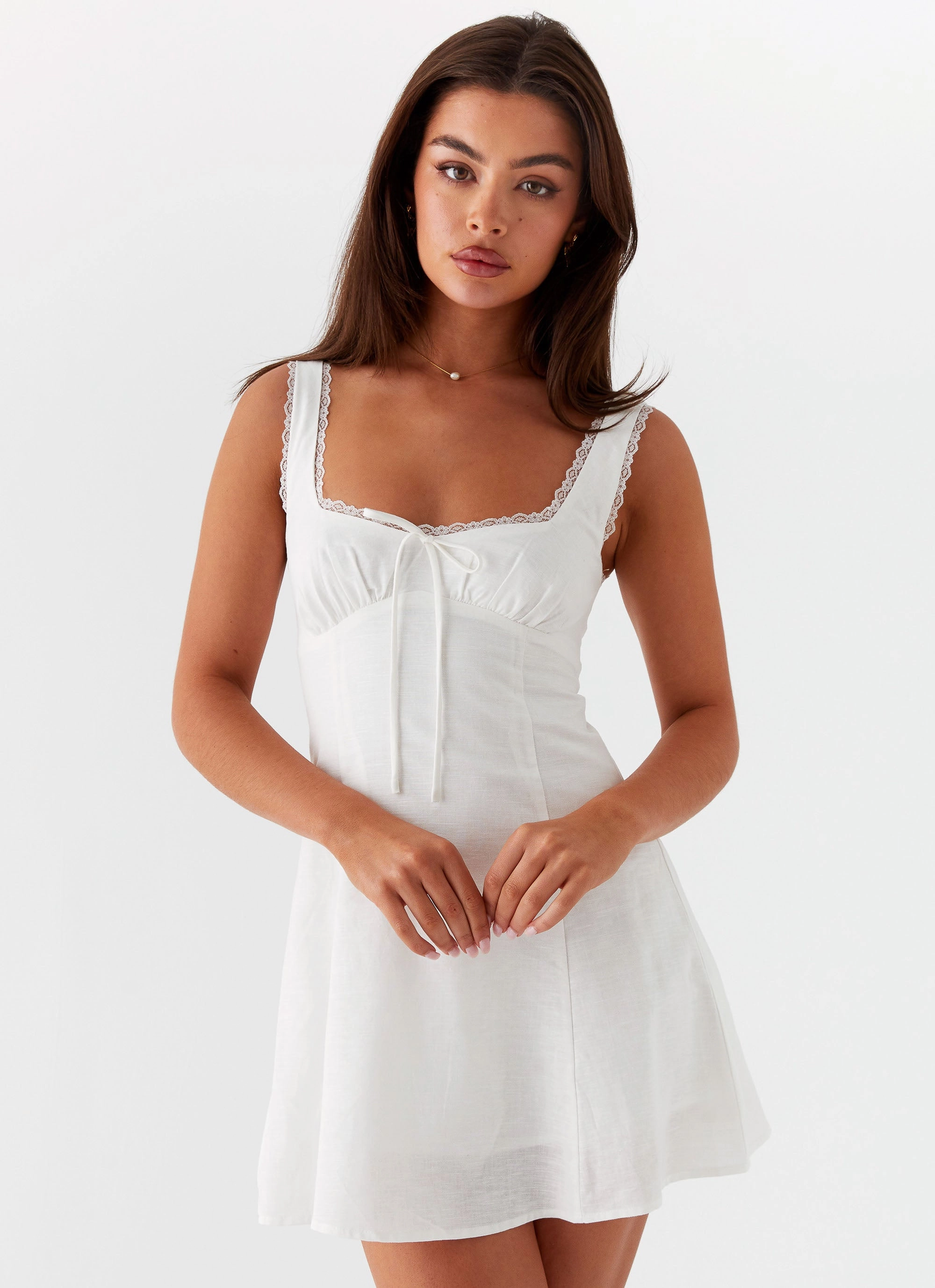 Rowena Mini Dress - White Refined Style