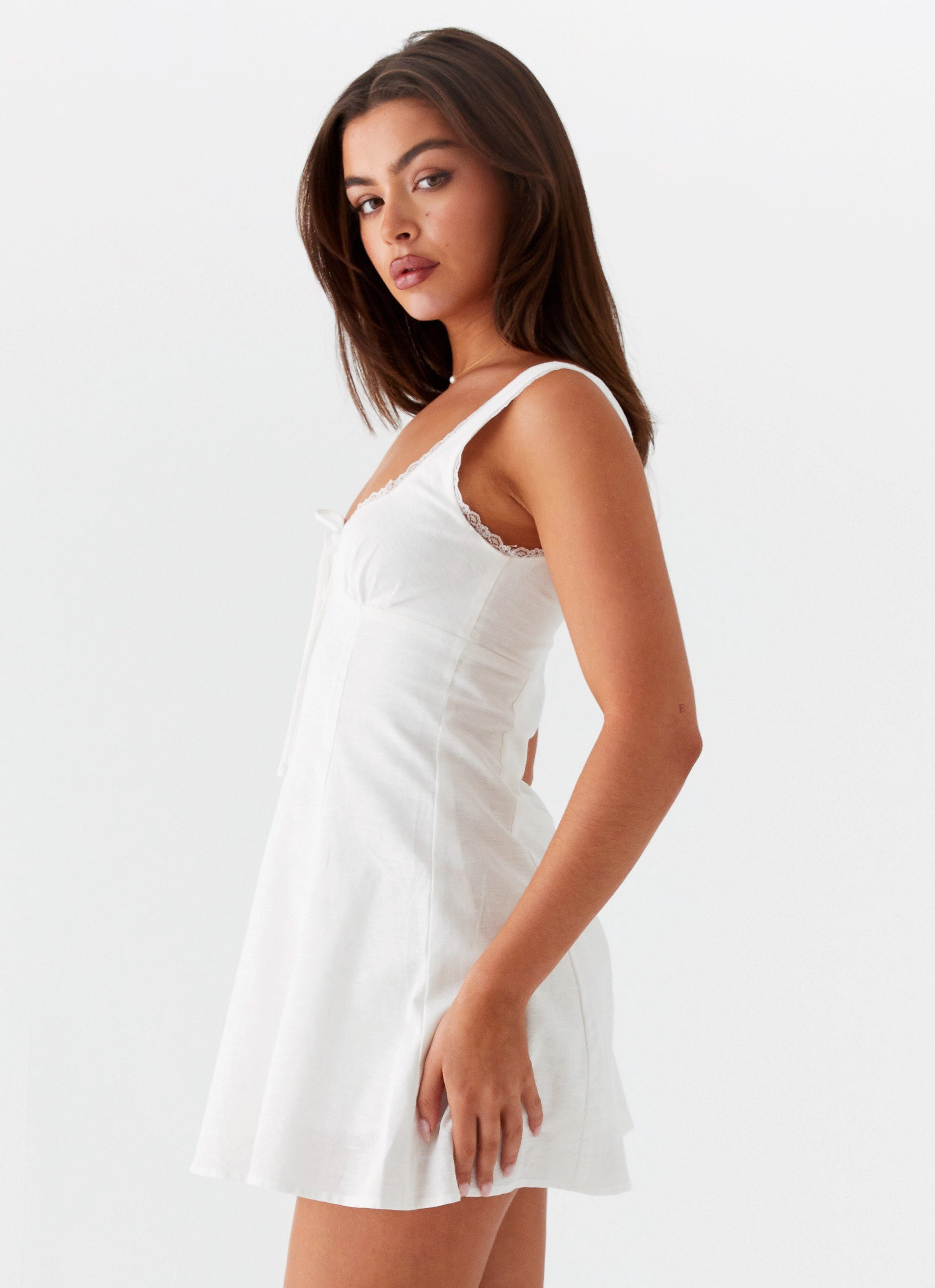Rowena Mini Dress - White MultiPurposePockets Lightweight Piece