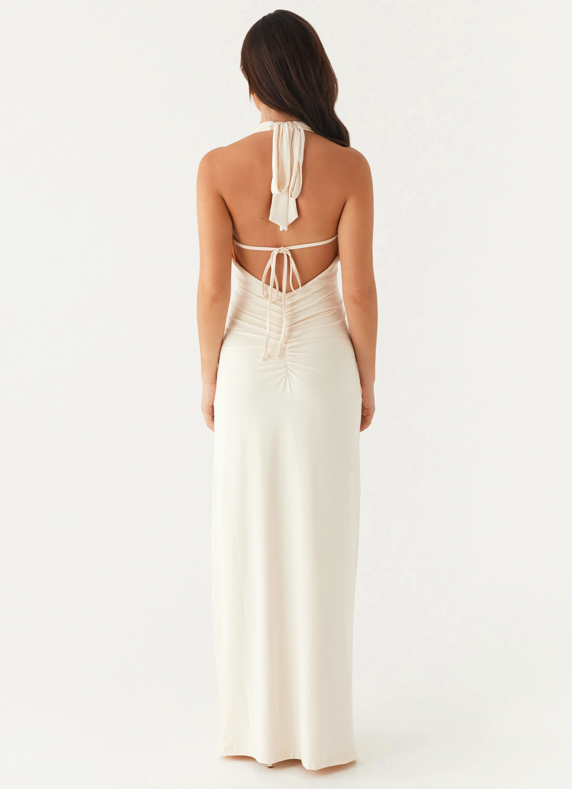 Dominica Maxi Dress - Ivory Soft Motion Body Fit