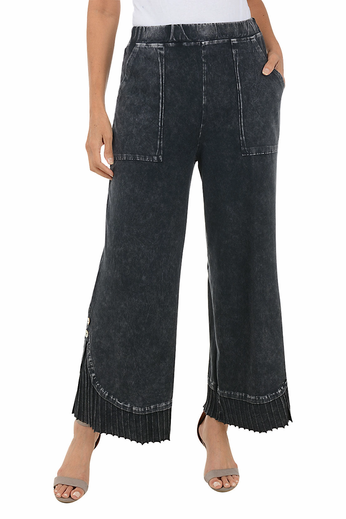 Mineral Wash Pleated Hem Pant Weekend Ready