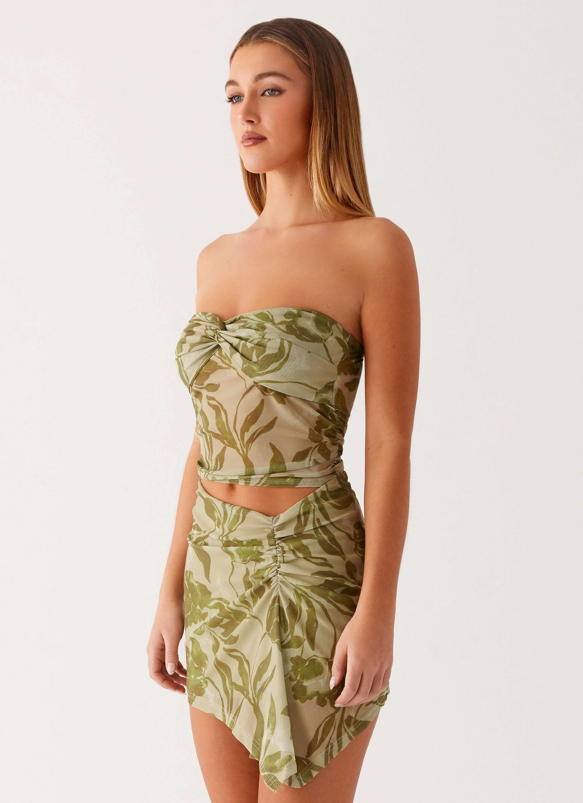 Chic Waist Design Relax Feel Varona Mini Dress - Jade Fern