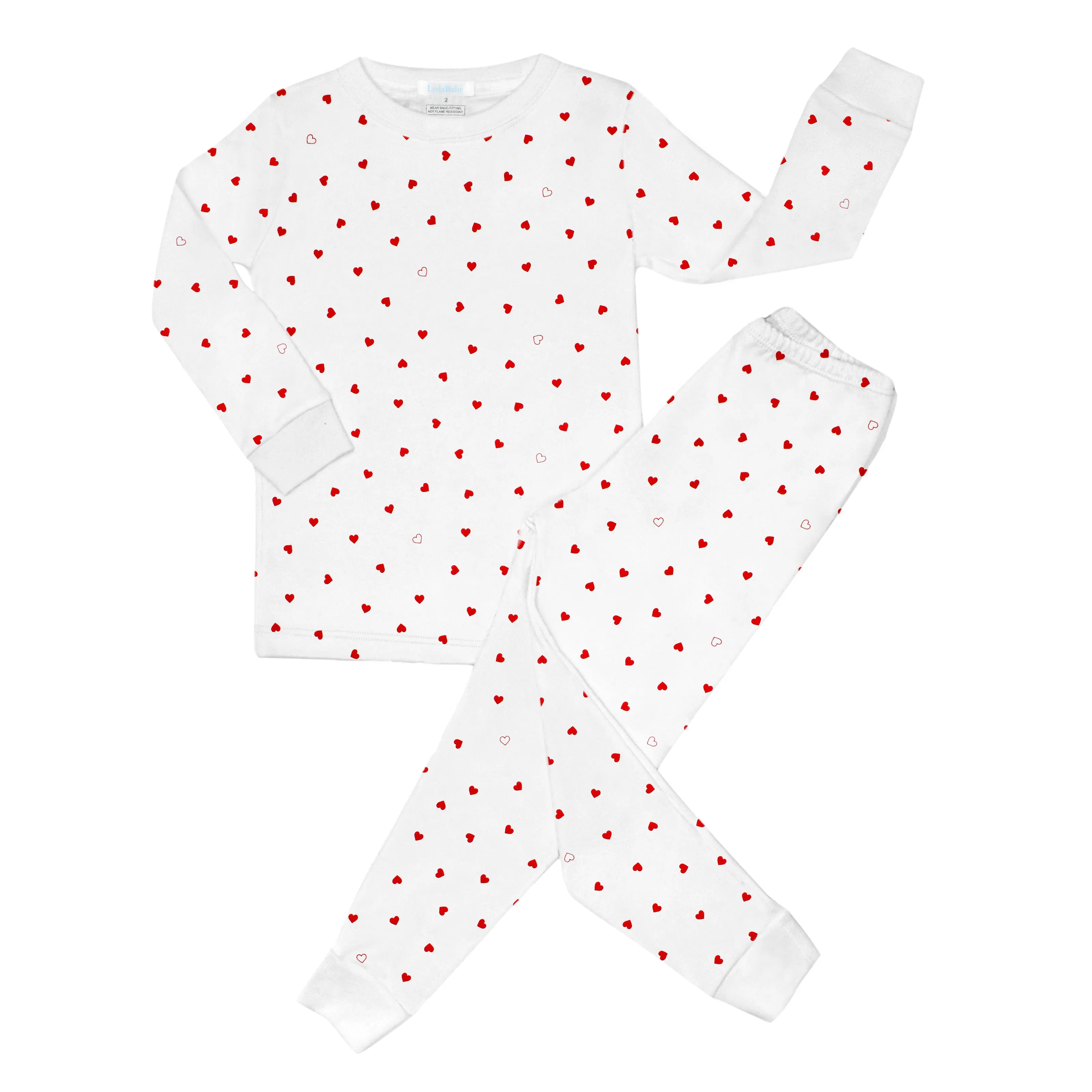 Tiny Heart Printed Pajamas  | Girl