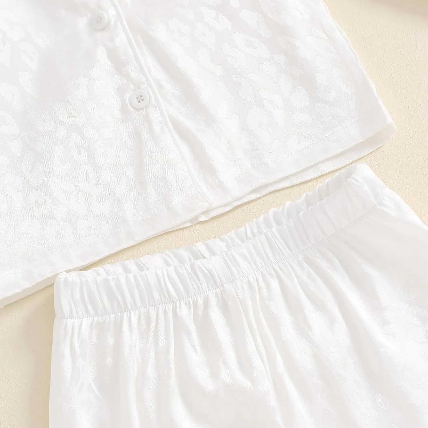Toddler Baby Girl Boy Silk Pajamas Set Solid Long Sleeve Button Down Shirts Tops and Pants Satin 2PCS Pj Lounge Sets