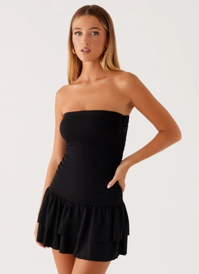 Tonya Mini Dress - Black Farm Scene Neutral Form