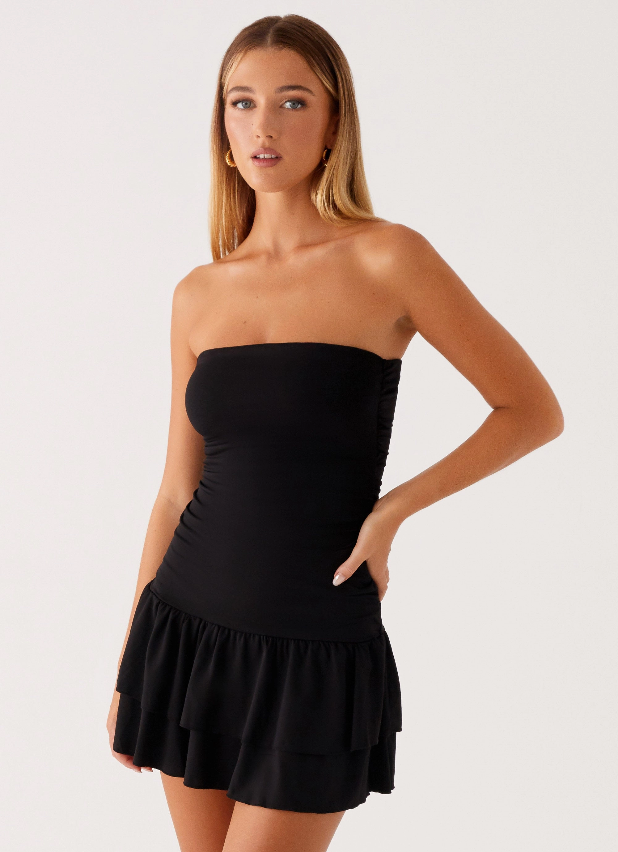 Tonya Mini Dress - Black Farm Scene Neutral Form