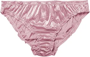 Top Deals Ice Silk Satin Sexy Panties for Women V-Waist Wave Seamless No Show Bikini Briefs Teen Girl Cute Cheeky Underwear Pink Small