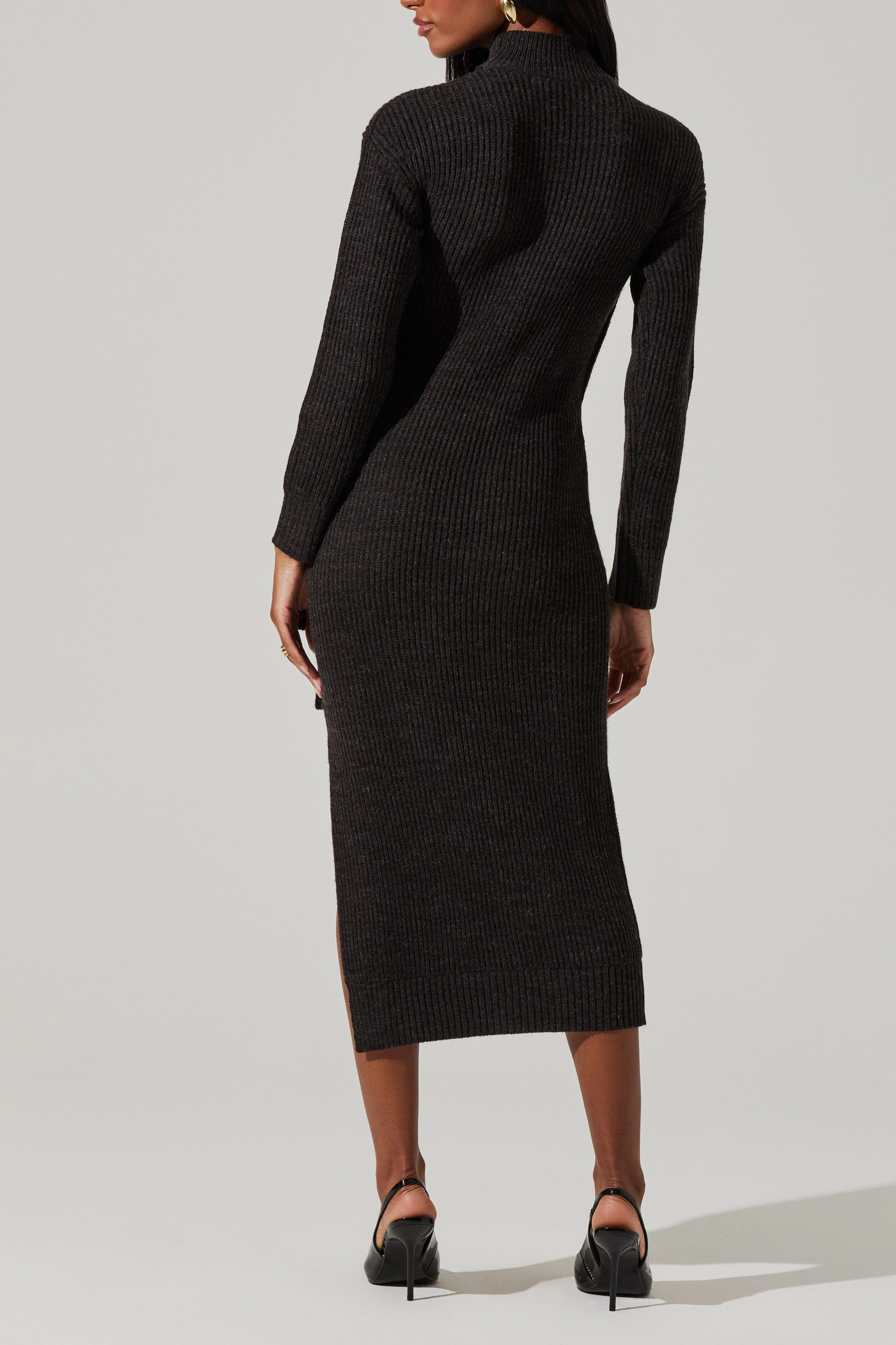 Audree Dress Charcoal Smart Edge Chic and Elegant