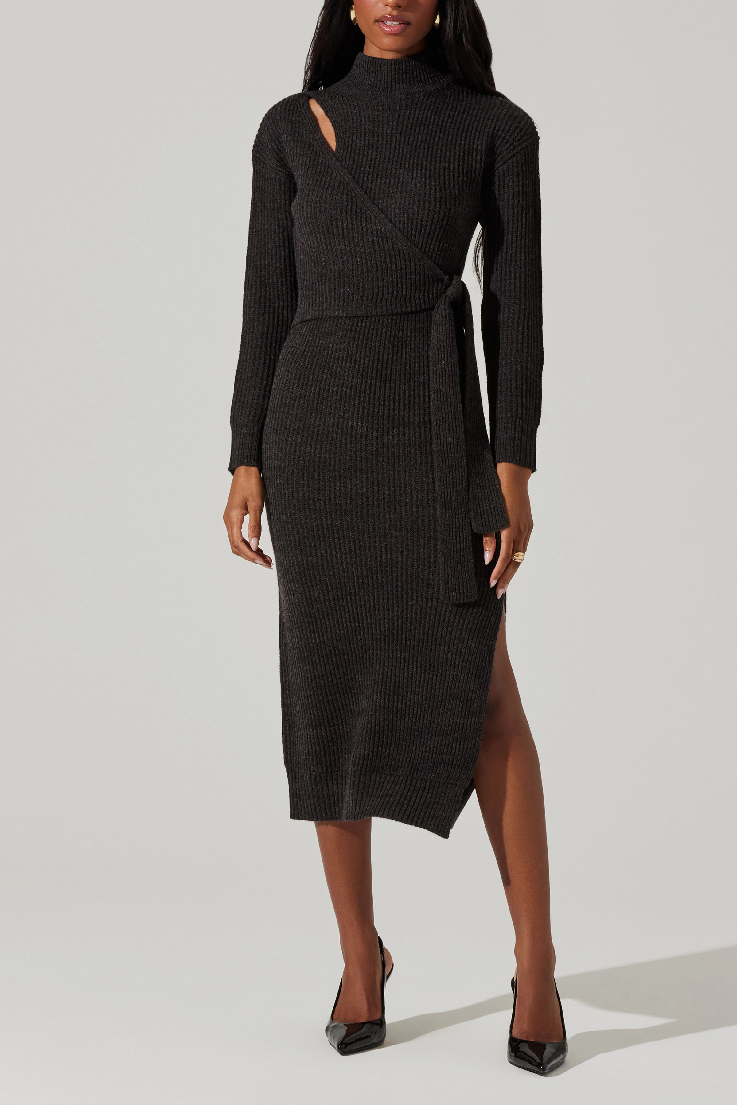 Effortless Mood Relaxed and Elegant Audree Dress Charcoal
