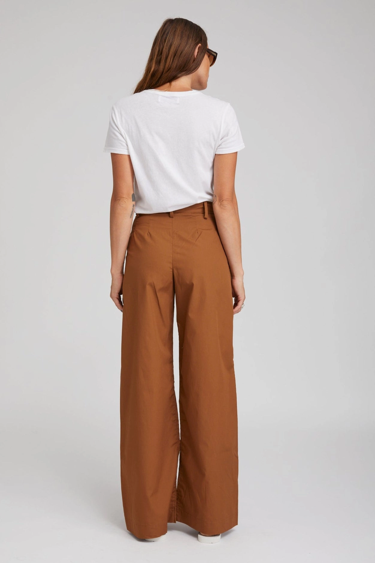 Espresso Cotton Poplin Pleated Trousers Non Iron Technology tailored look