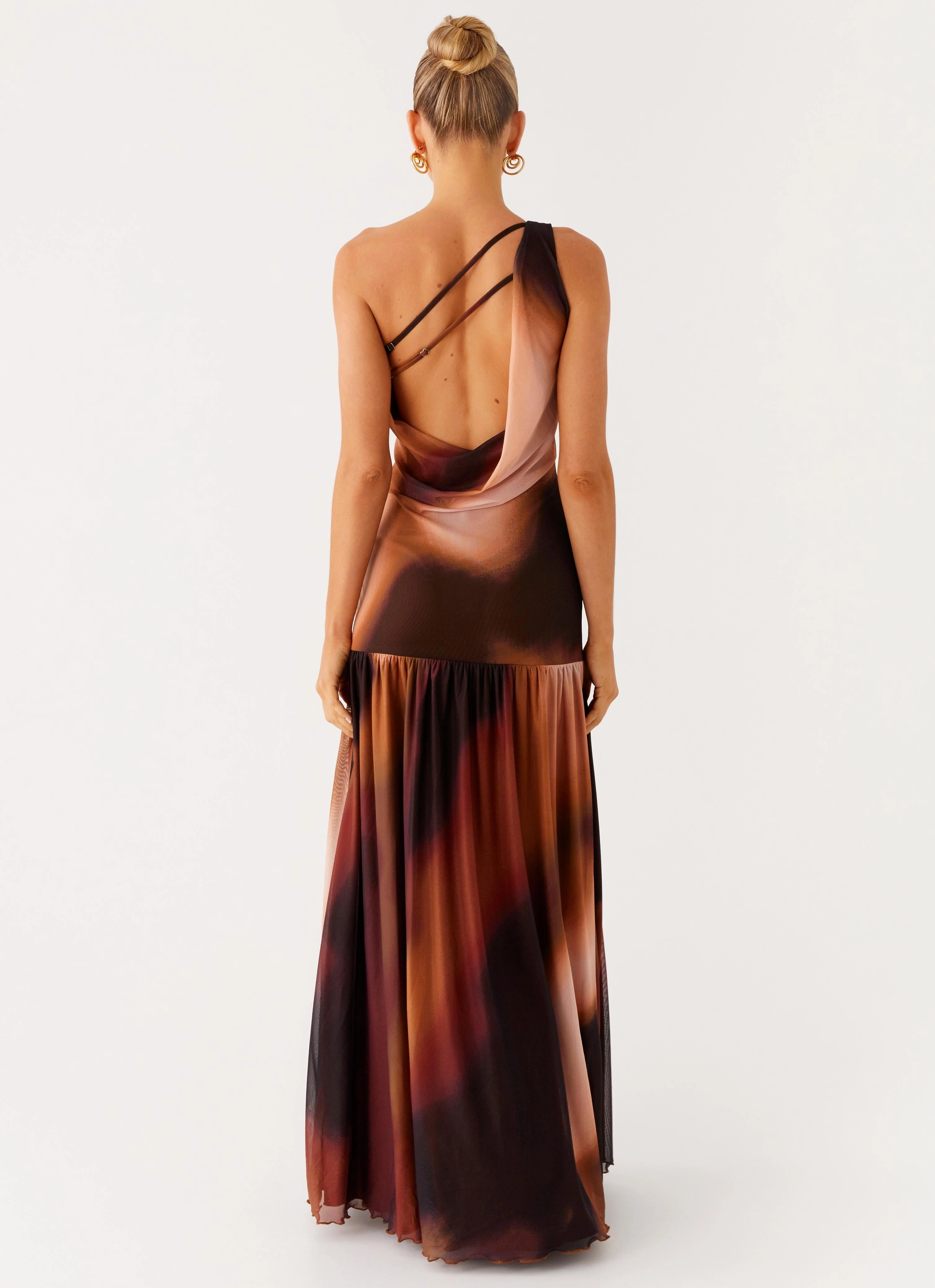 Carlina Maxi Dress - Black Gradient Formal Look Delicate Touch