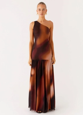 Sweetheart-Neck Carlina Maxi Dress - Black Gradient