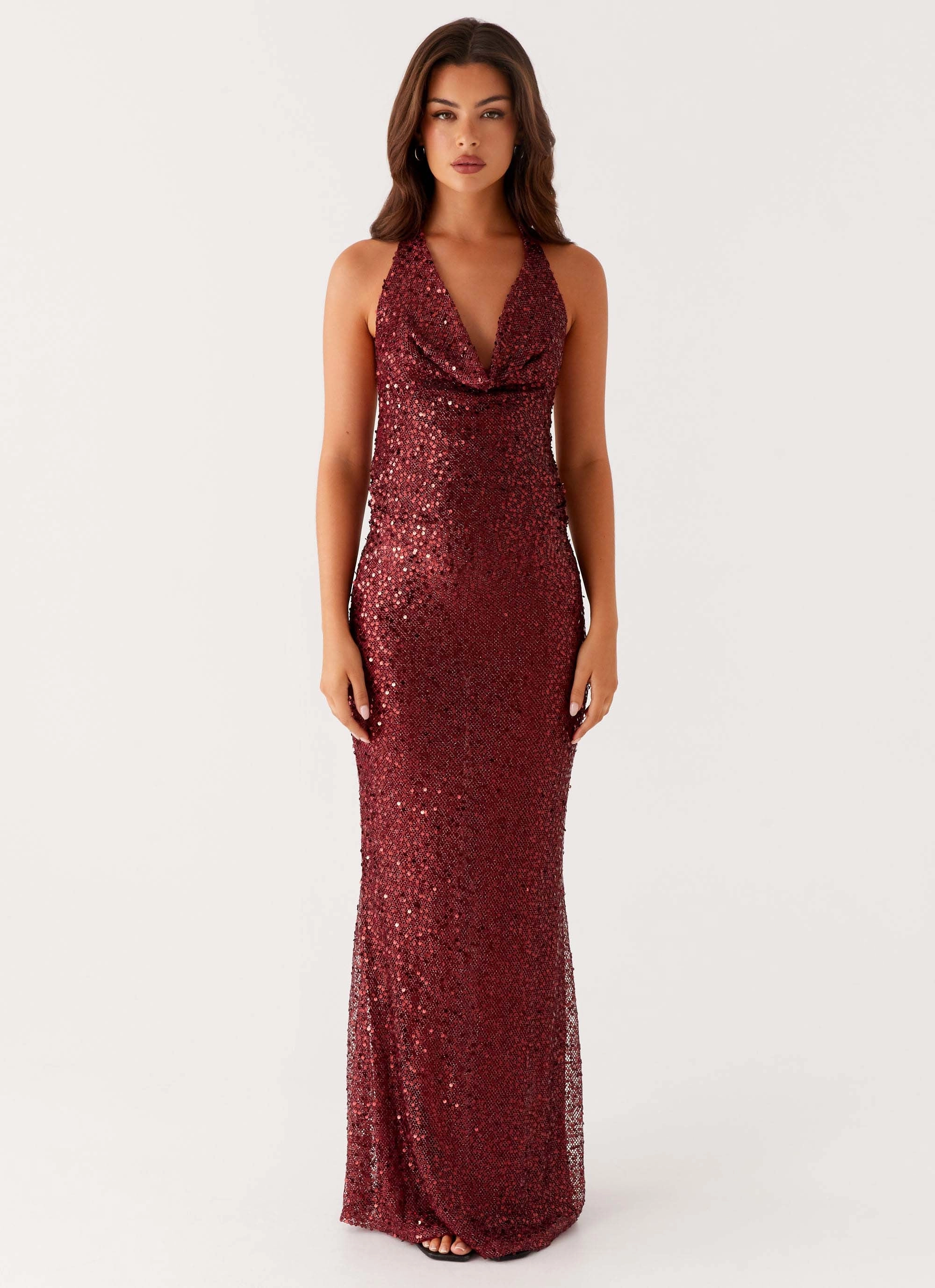 Simple Chic Dry-Clean-Only Treasured Sequin Maxi Dress - Fuchsia
