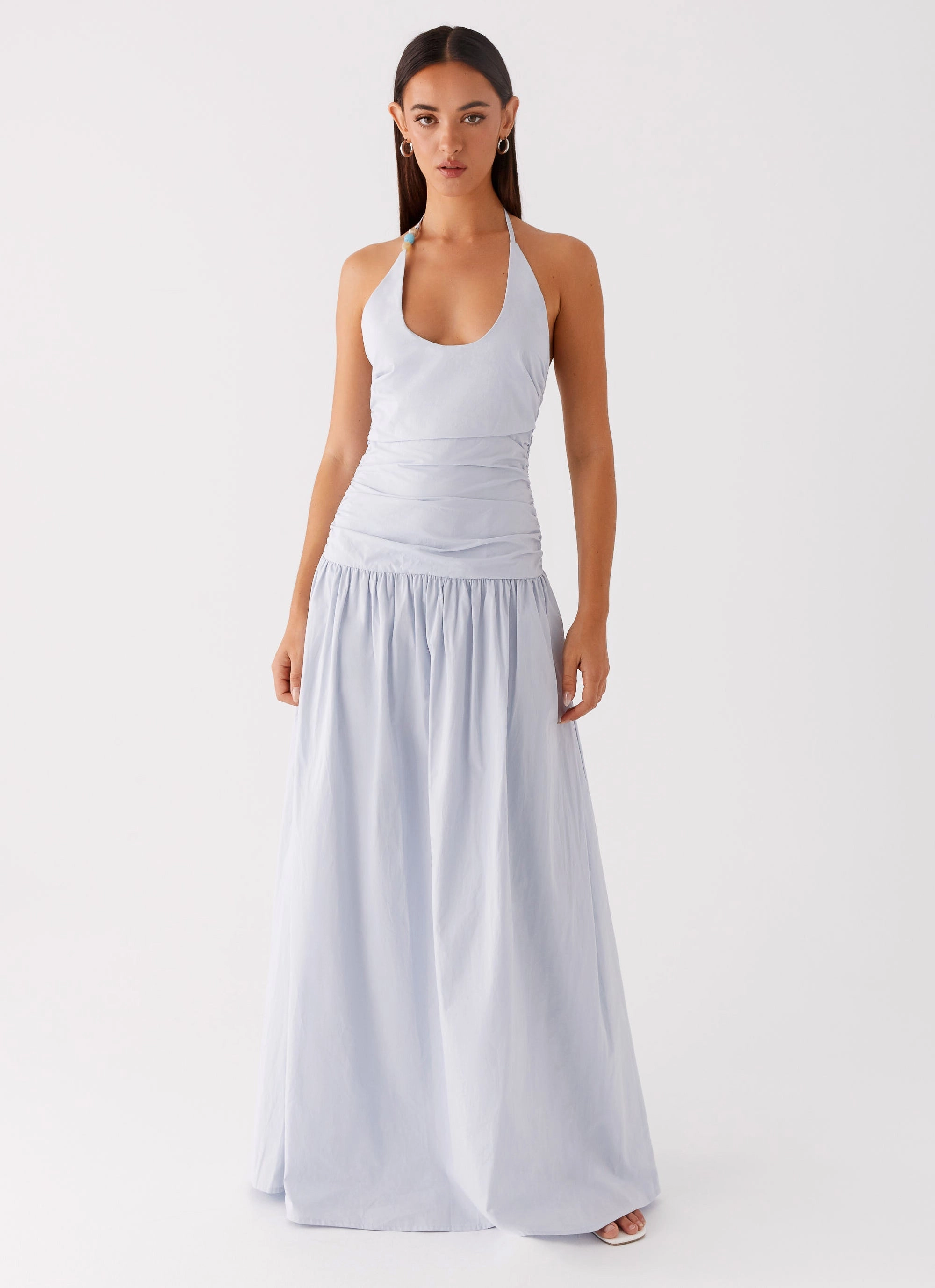 Night Charm Cristina Halter Maxi Dress - Cornflower Blue