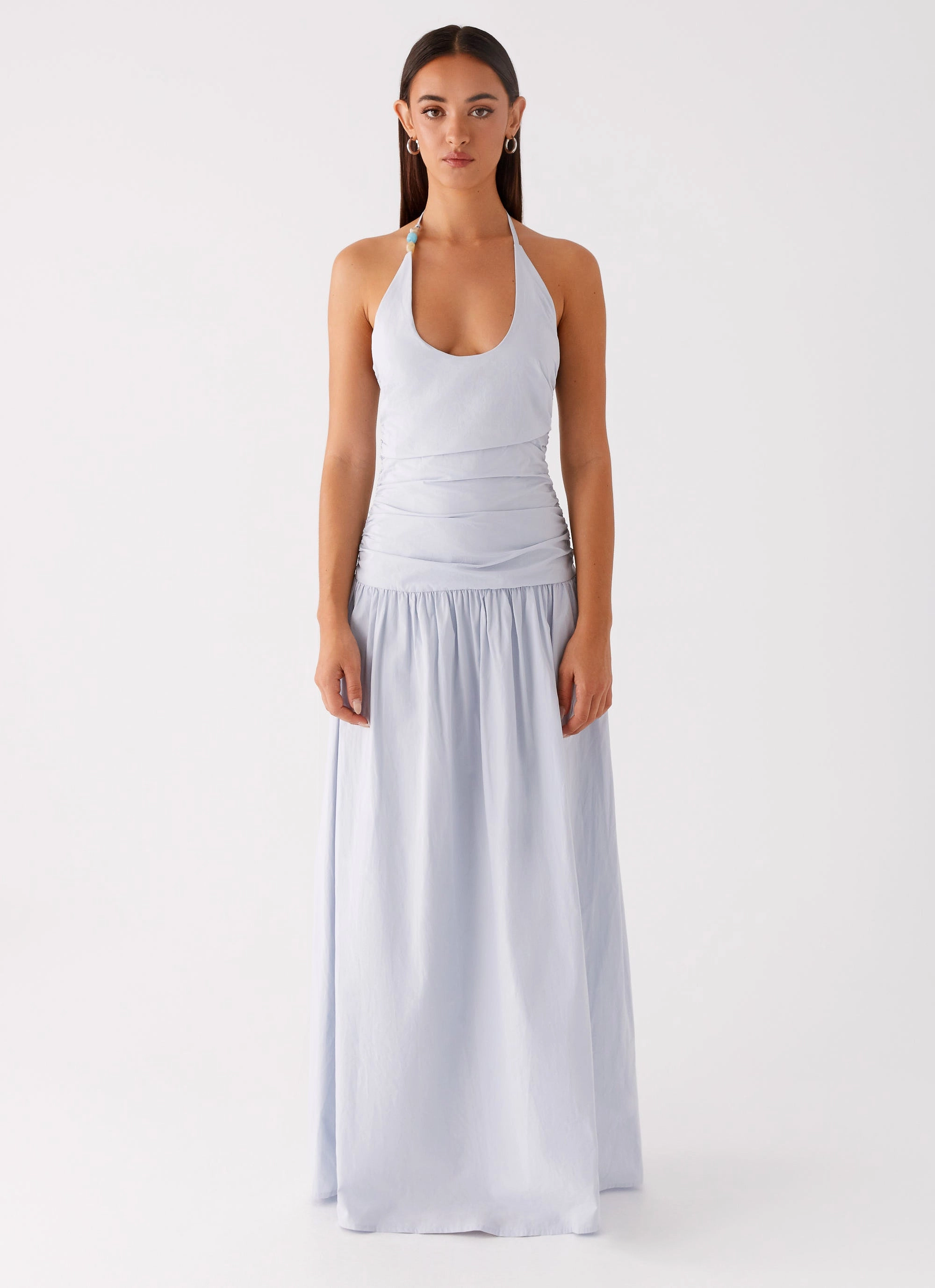 All Day Look Easy Pairing Cristina Halter Maxi Dress - Cornflower Blue