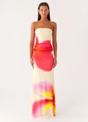 Iroha Strapless Maxi Dress - Frangipani Yellow Classic wrap dress