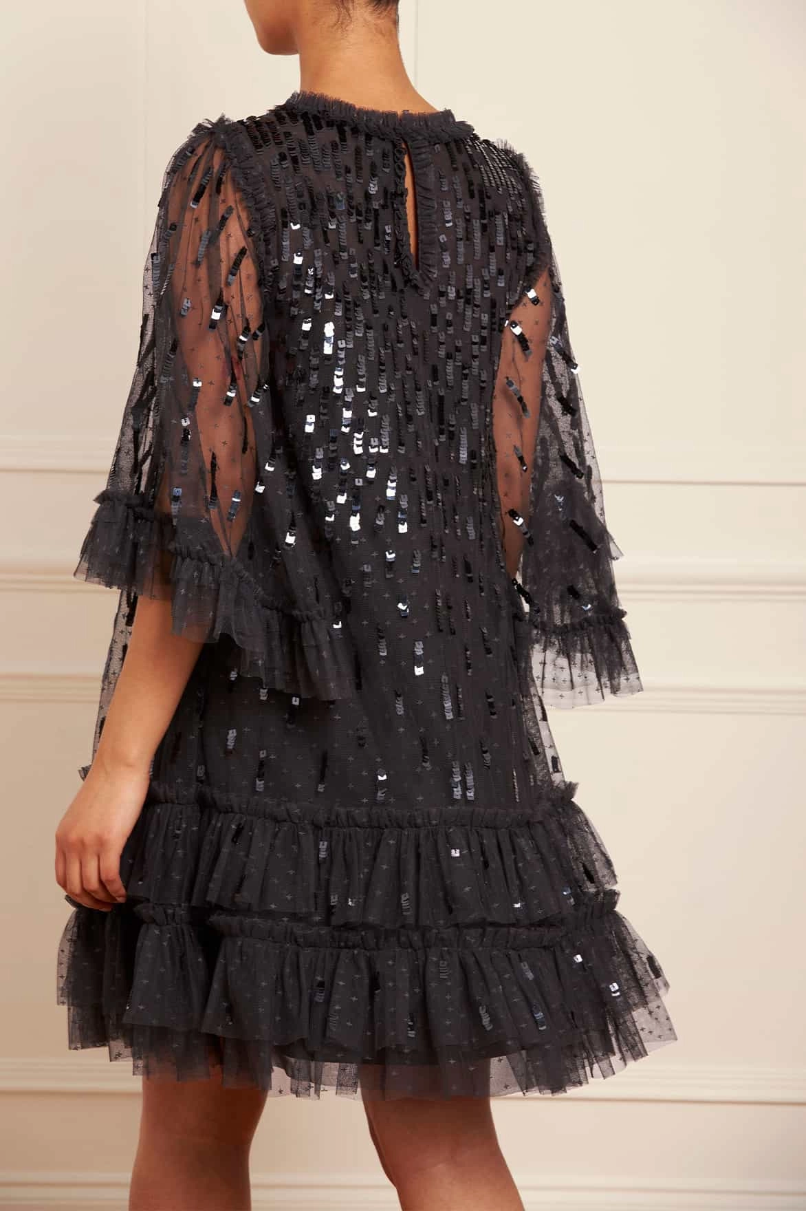 Gloss Accent Classic Layering Sequin Dash Mini Dress