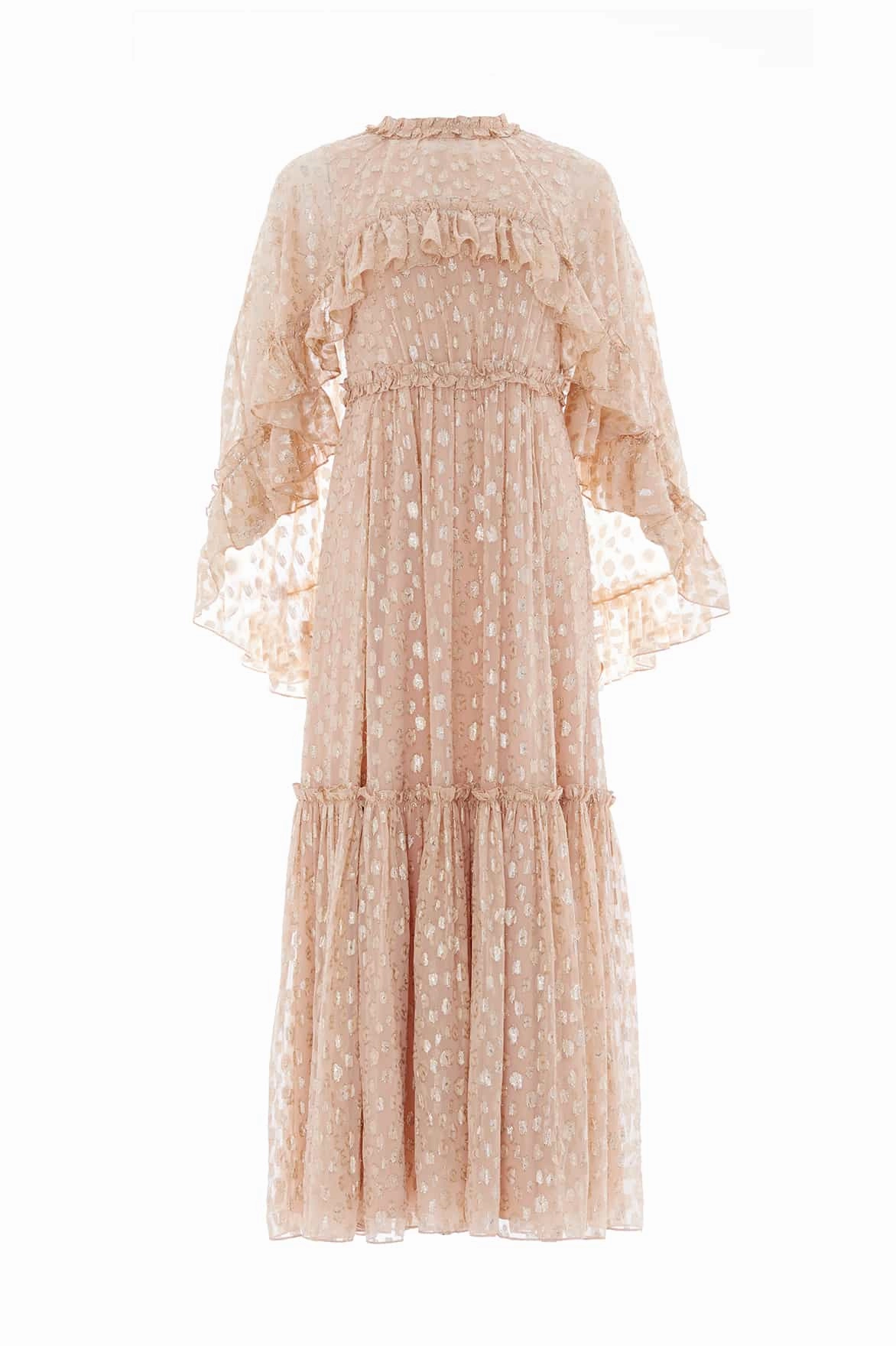 Sophisticated Cut Harper Lurex Cape Ankle Gown