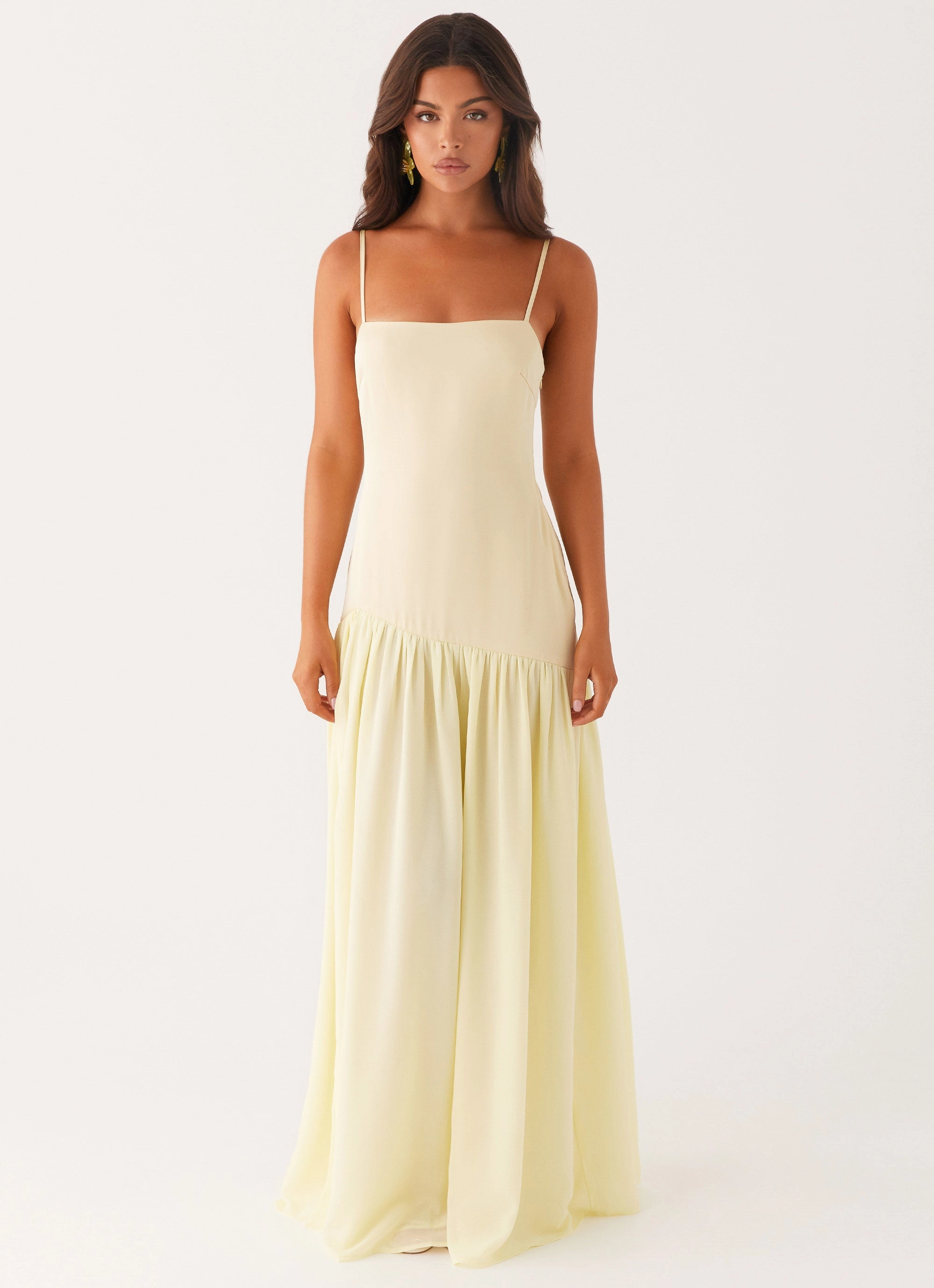 Soft cotton blend dress Airy Weave Asteria Maxi Dress - Yellow