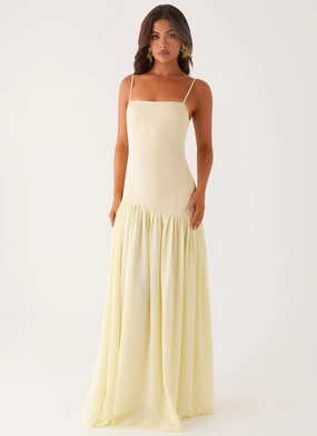 Asteria Maxi Dress - Yellow Work Vibe Organic-Fabric