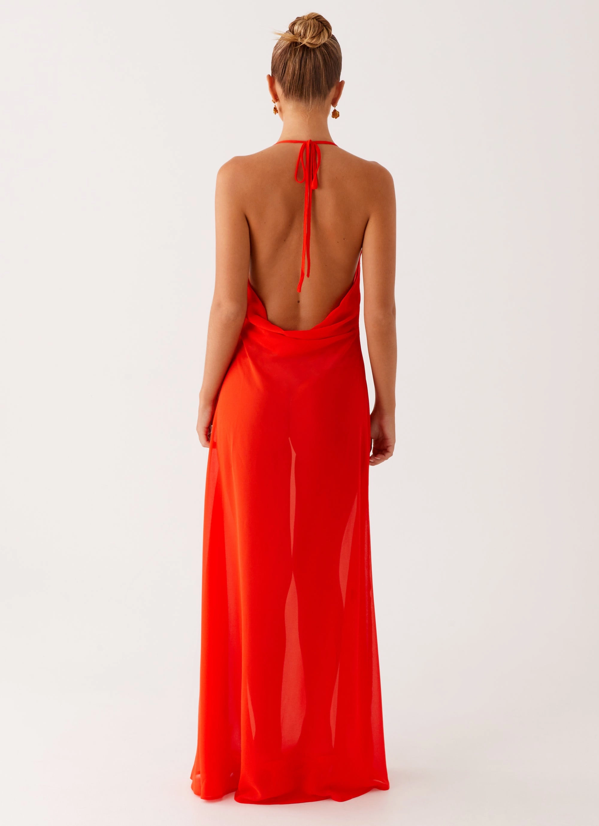 Fantasy Maxi Dress - Orange Soft Texture Comfort Stretch