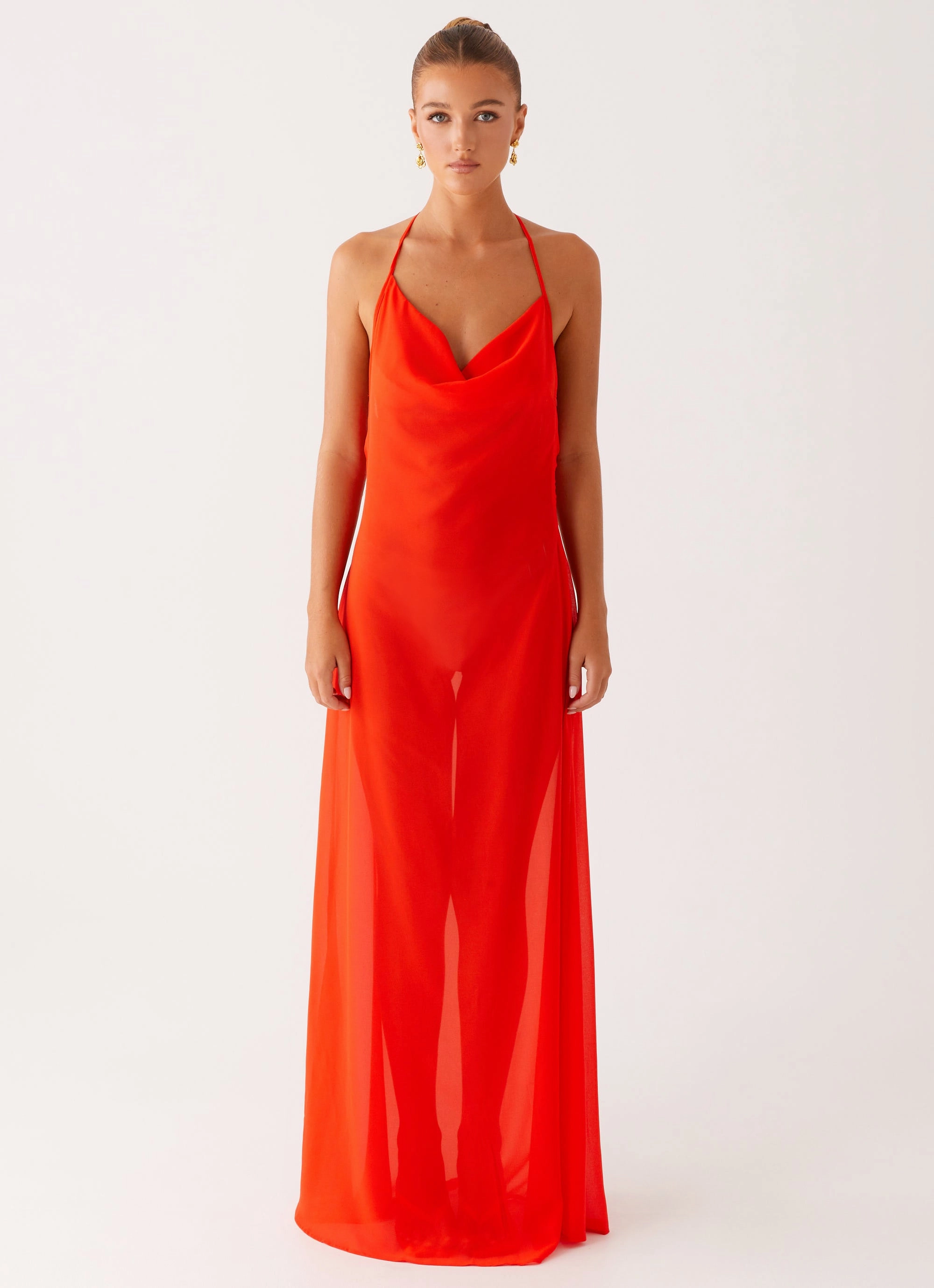 Modern Appearance Dinner Outfit Fantasy Maxi Dress - Orange