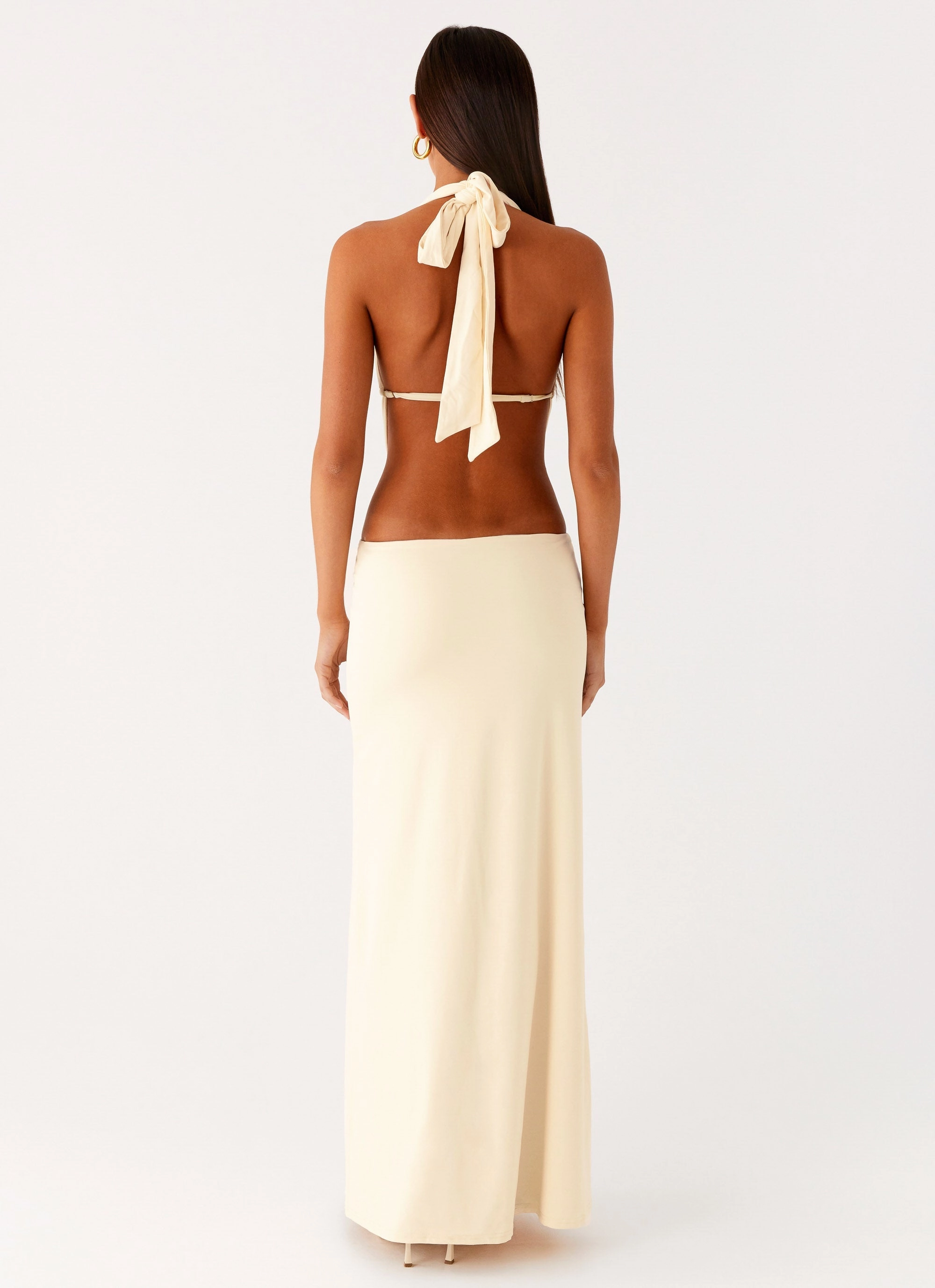 Torina Halter Maxi Dress - Lemon Classic Appeal Cool Movement