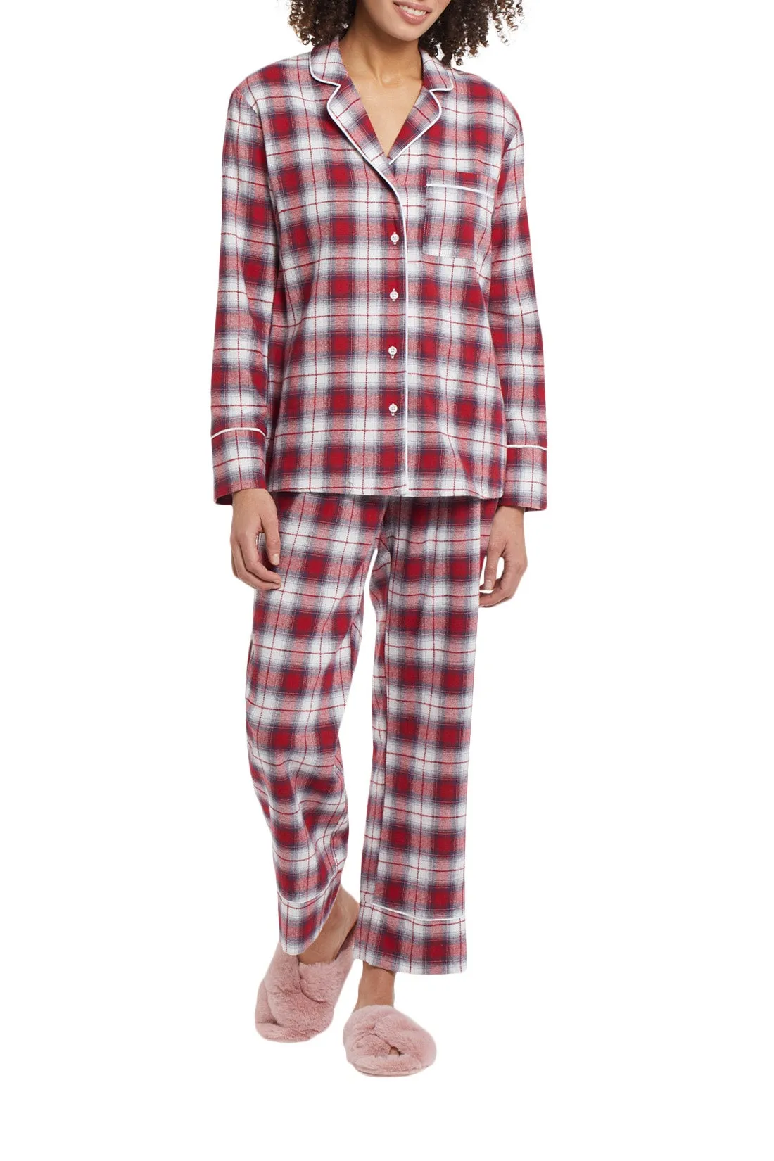 Tribal 2-Piece Flannel Pajama Set 7235O-4511-2919 Christmas Red - 1 ONLY SIZE X-SMALL - 20% OFF