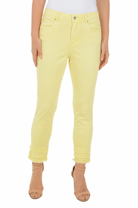 Street Style Soft Structure Triple Frayed Denim Twill Crop Pant