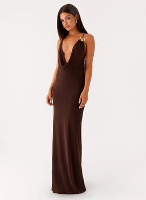 Game Player Maxi Dress - Chocolate Stylish Choice