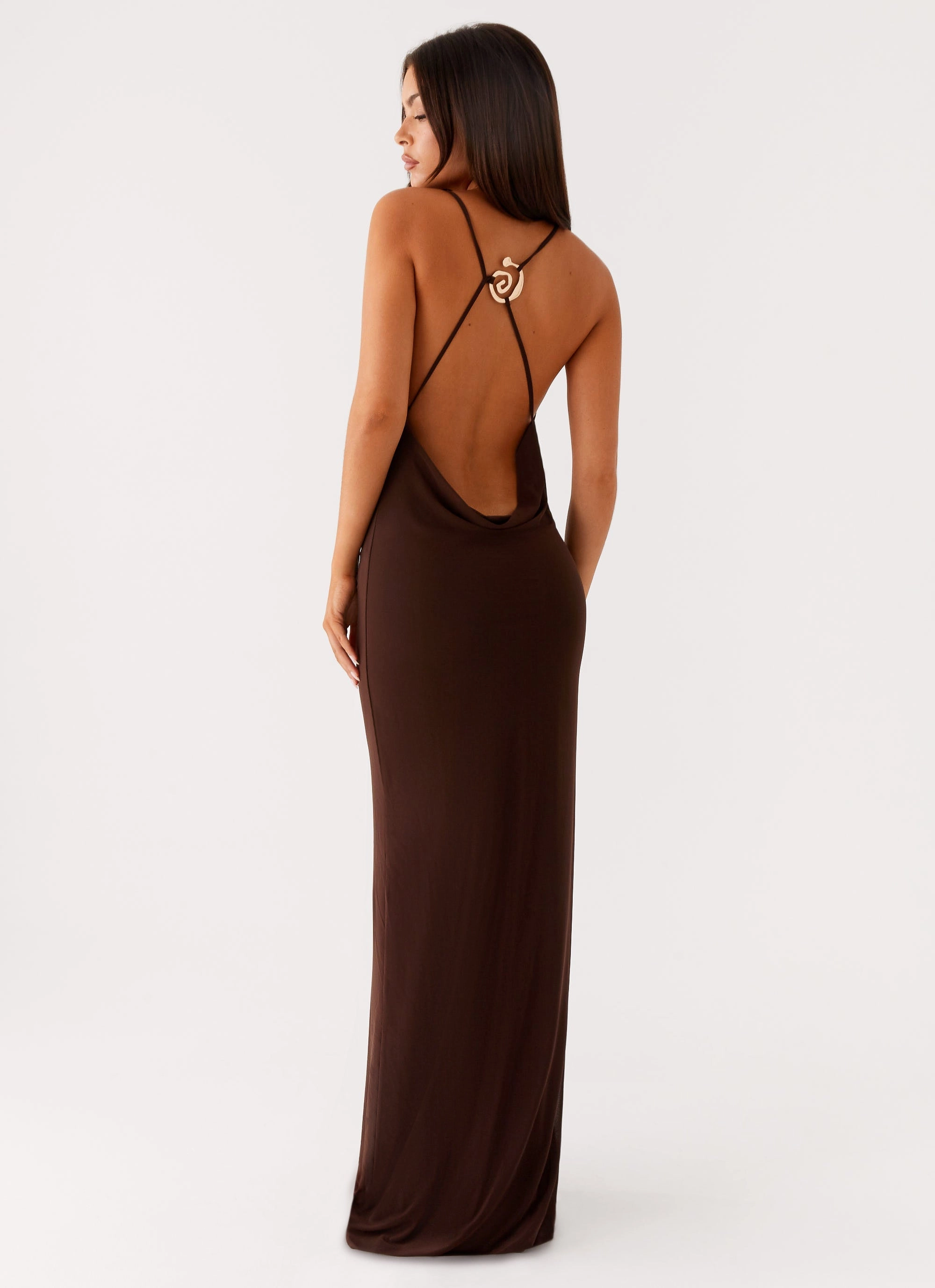 Game Player Maxi Dress - Chocolate Light Fall