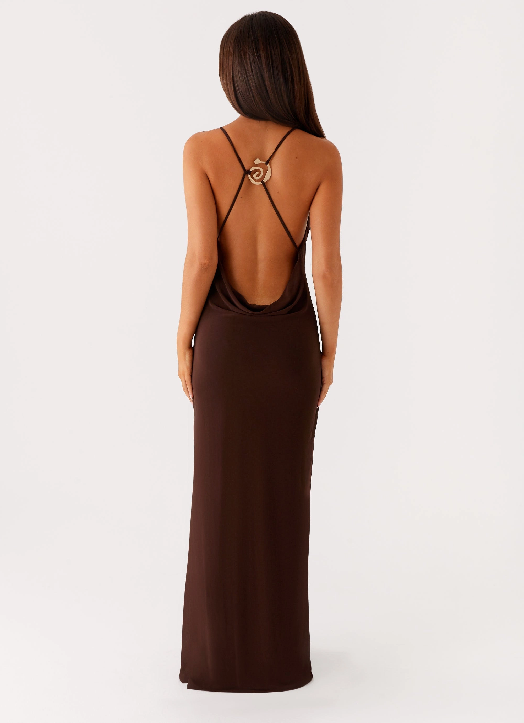 Daily Silhouette Air Layer Game Player Maxi Dress - Chocolate