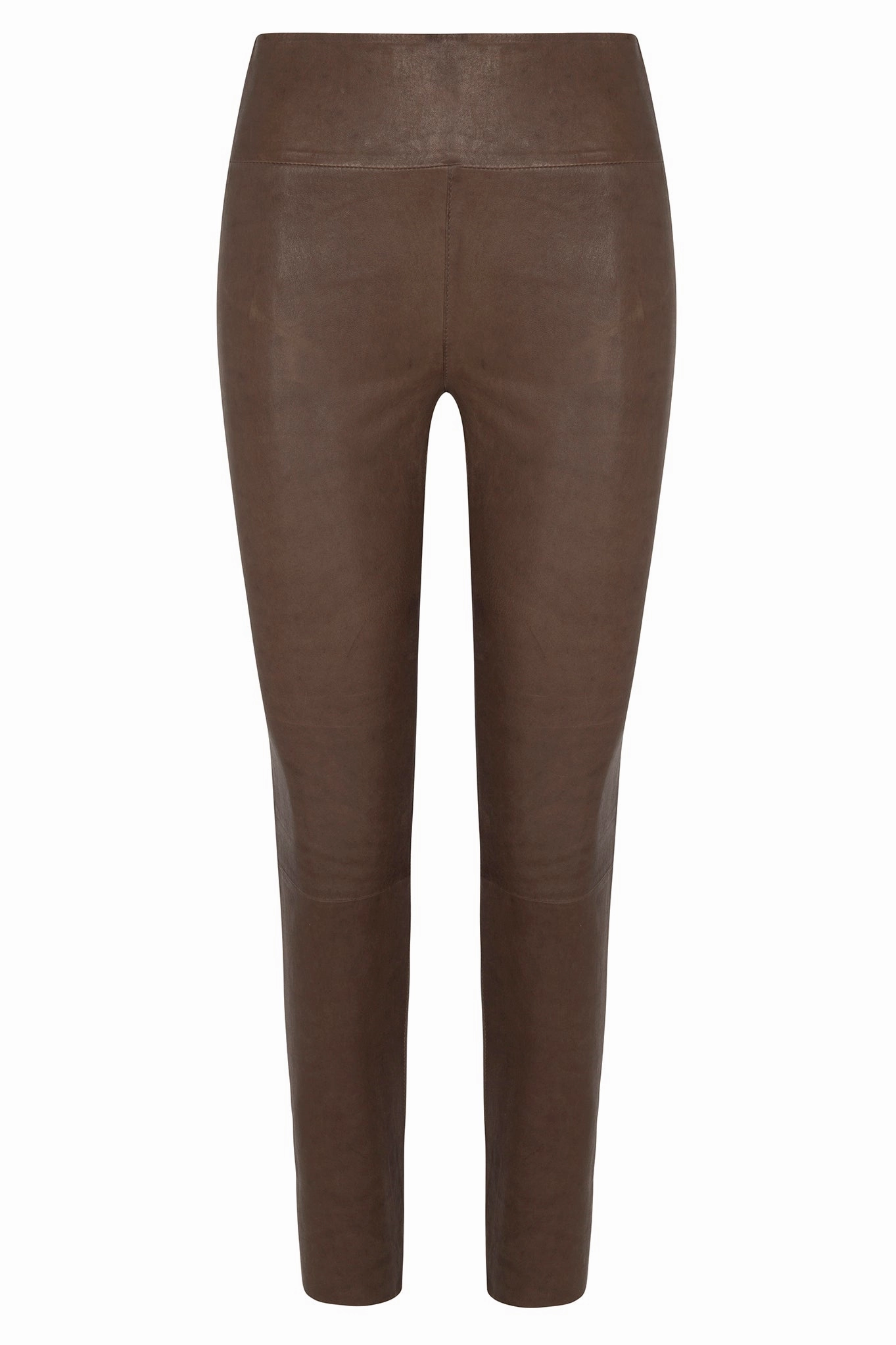 Truffle Leather Ankle City Walk Rib Knit Relaxed Stretch Fit