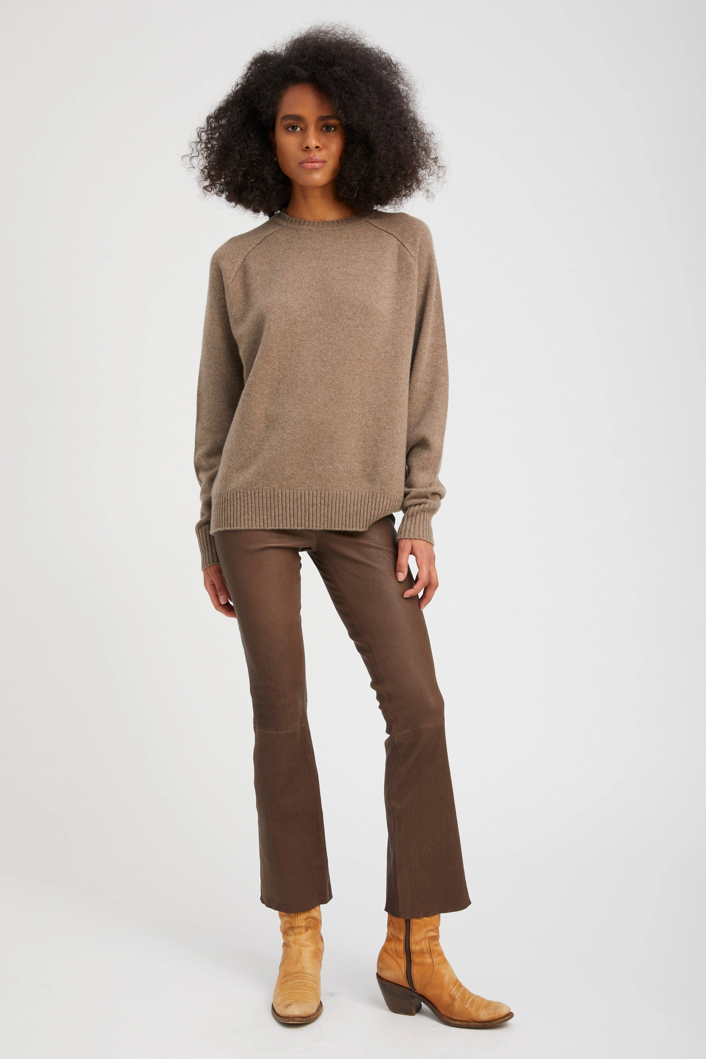 Truffle Leather Ankle Flare Postpartum Fit Eco Friendly Comfort Seeker Double Layer