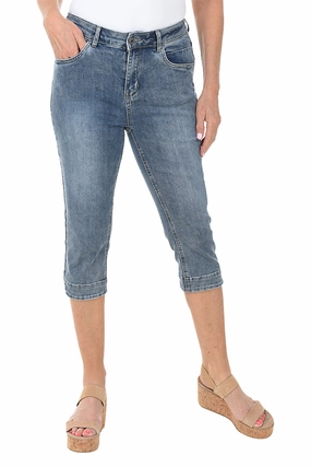 Multi Use Low Bulk Material Tulip Hem Denim Clamdigger Pant