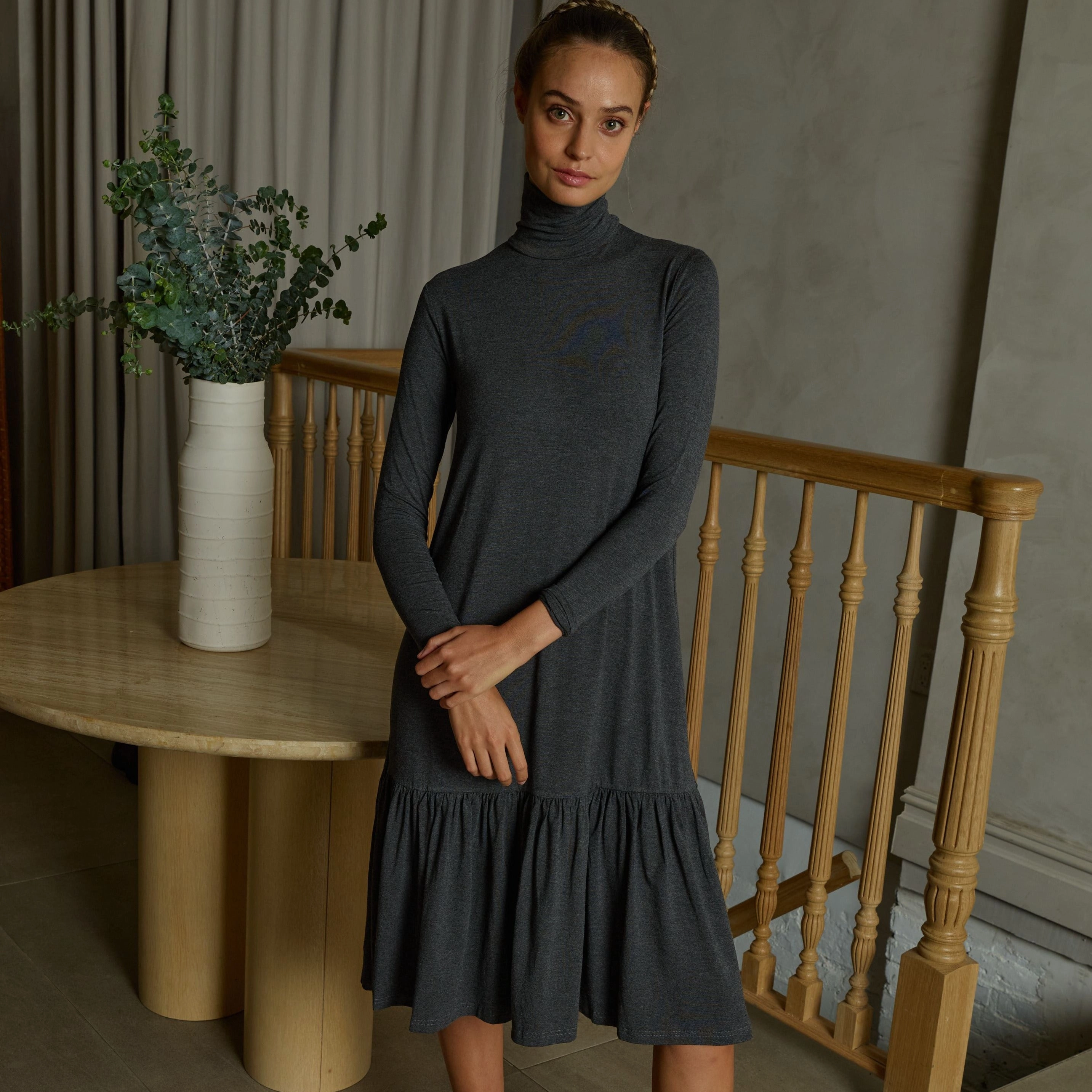 Turtleneck Dress | Grey [Final Sale] Daily Confidence