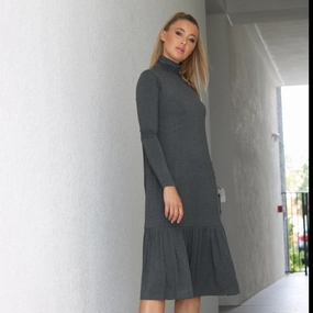 Turtleneck Dress | Grey [Final Sale] All Purpose Vibrant Spirit